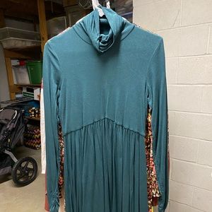 Turtleneck midi maternity dress